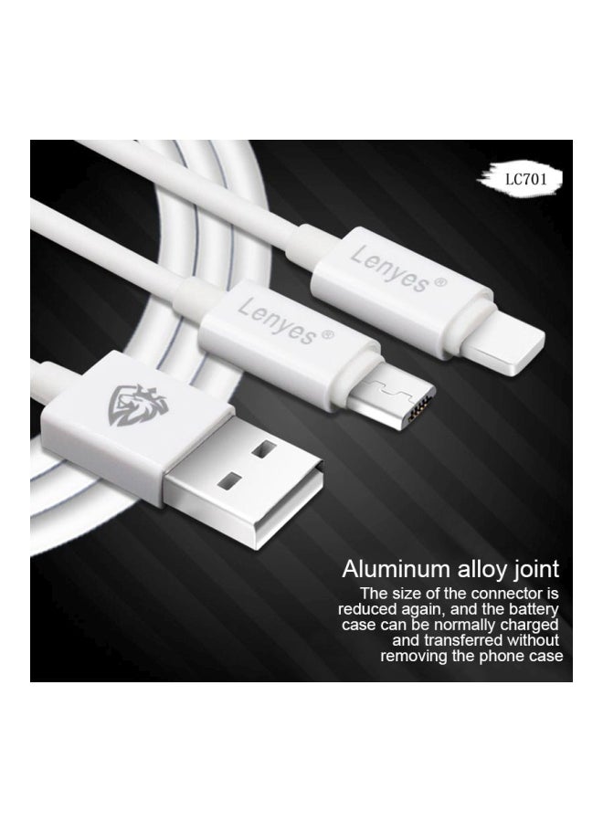 Lenyes Type-C Data Sync Charging Cable White - Image 5