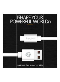 Lenyes Type-C Data Sync Charging Cable White  - Image 4