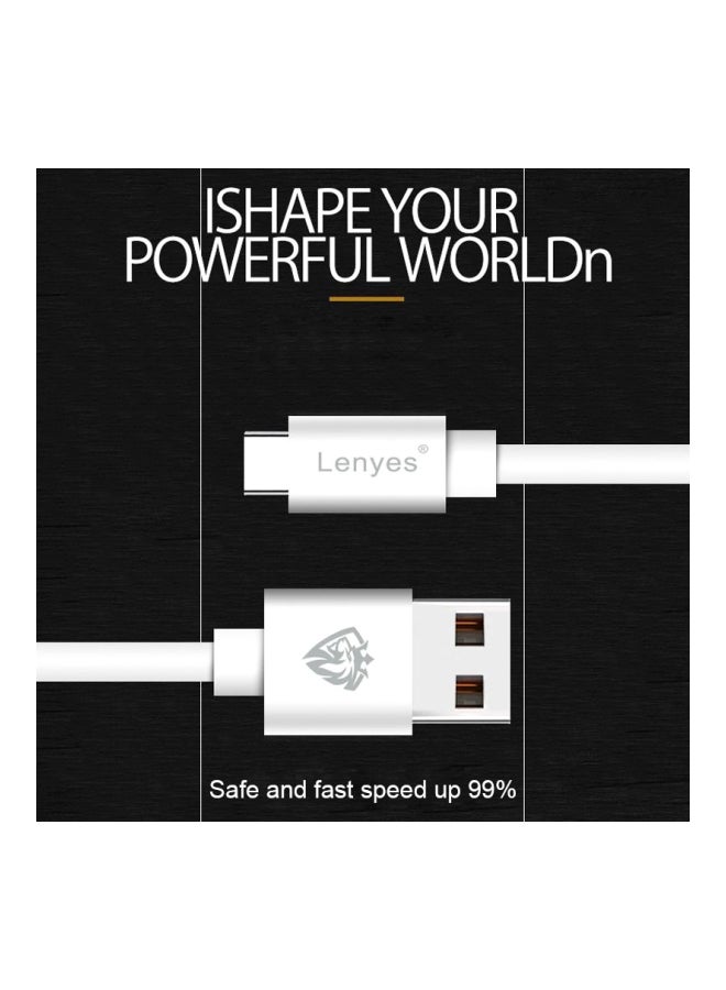Lenyes Type-C Data Sync Charging Cable White - Image 4