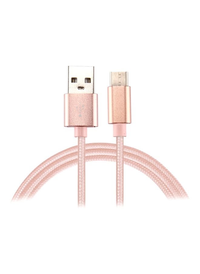 Type-C Data Sync Charging Cable Rose Gold - Image 1