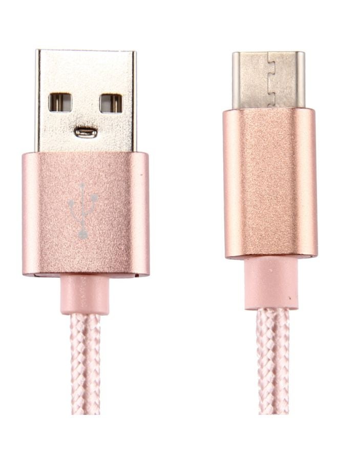 Type-C Data Sync Charging Cable Rose Gold - Image 2