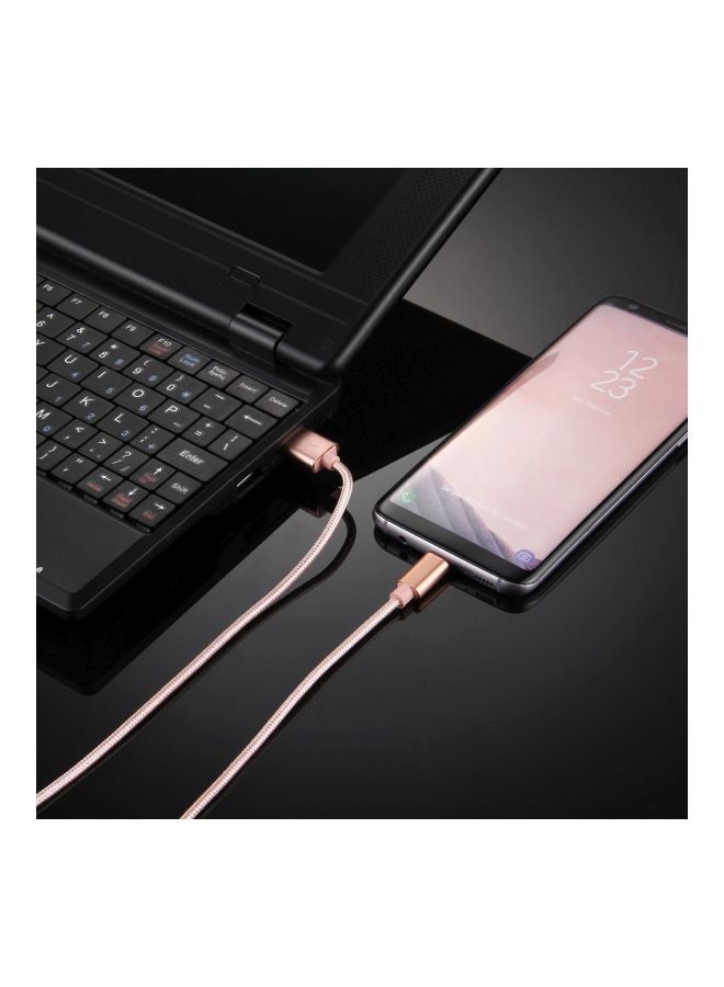 Type-C Data Sync Charging Cable Rose Gold - Image 4