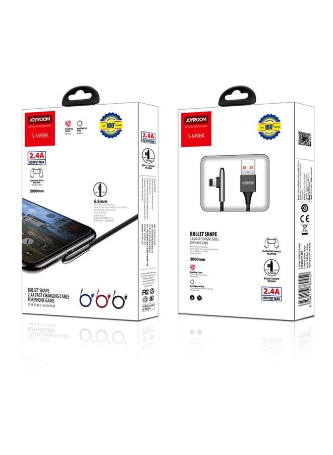 USB-C To Type-C Data Sync Charging Cable Black