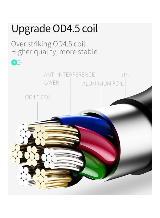 جوي روم كابل شحن ومزامنة بيانات نوع سي أسود/رمادي - Image 4
