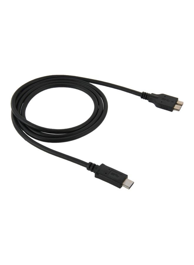 Generic - Type-C 3.1 To USB 3.0 Micro-B Charging Cable Black - Image 1