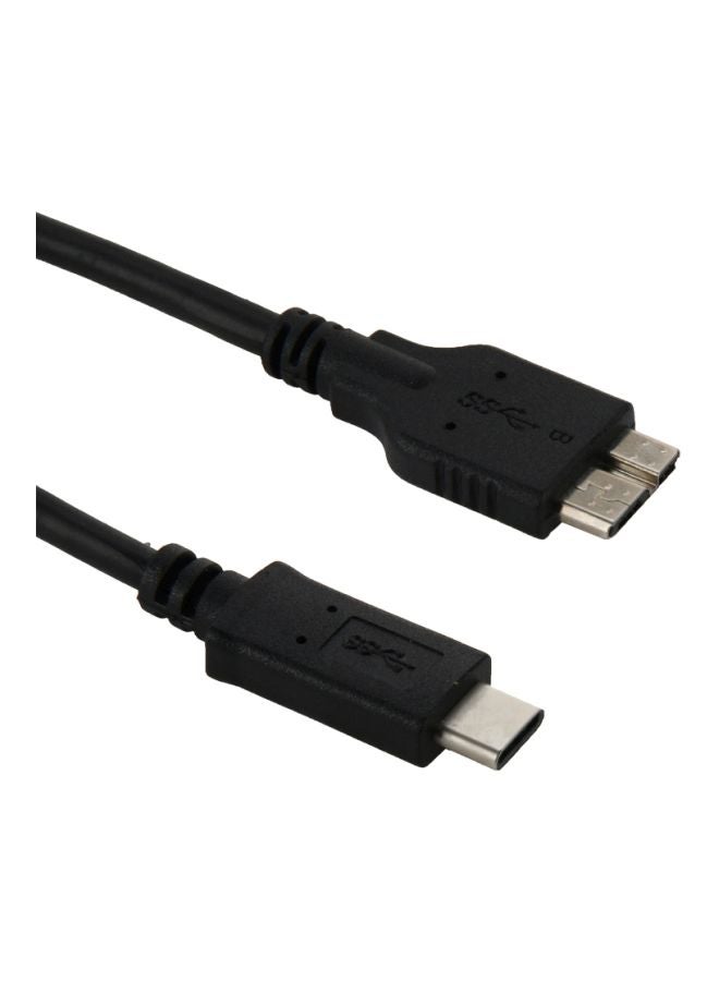 Generic - Type-C 3.1 To USB 3.0 Micro-B Charging Cable Black - Image 1