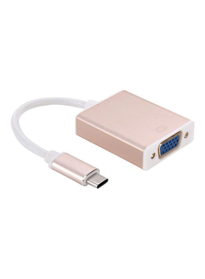Type-C To VGA Multi-display Adapter Cable Rose Gold/White - Image 1