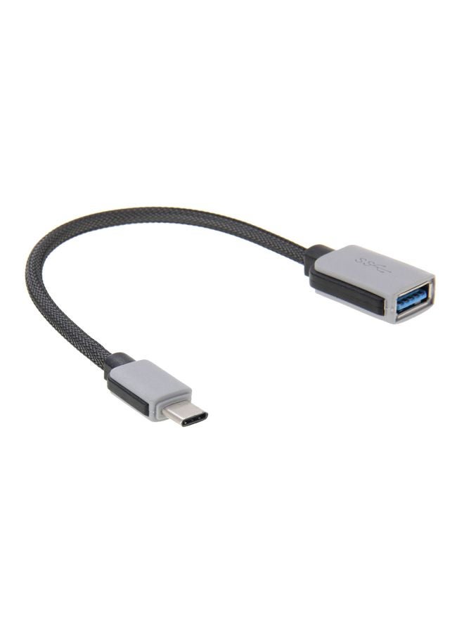 كابل شحن ومزامنة بيانات من USB 3.0 أنثى إلى Type-C ذكر رمادي - Image 2