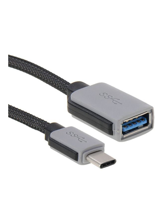 كابل شحن ومزامنة بيانات من USB 3.0 أنثى إلى Type-C ذكر رمادي - Image 3
