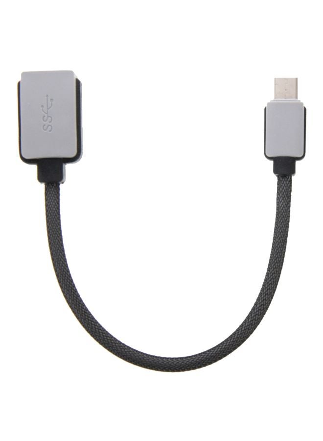 كابل شحن ومزامنة بيانات من USB 3.0 أنثى إلى Type-C ذكر رمادي - Image 1