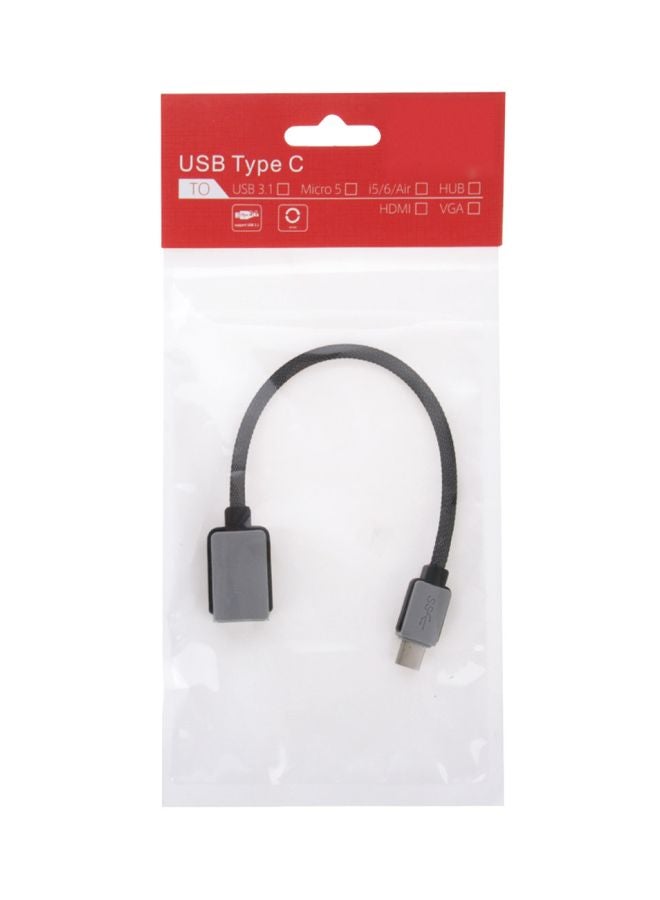 كابل شحن ومزامنة بيانات من USB 3.0 أنثى إلى Type-C ذكر رمادي - Image 4