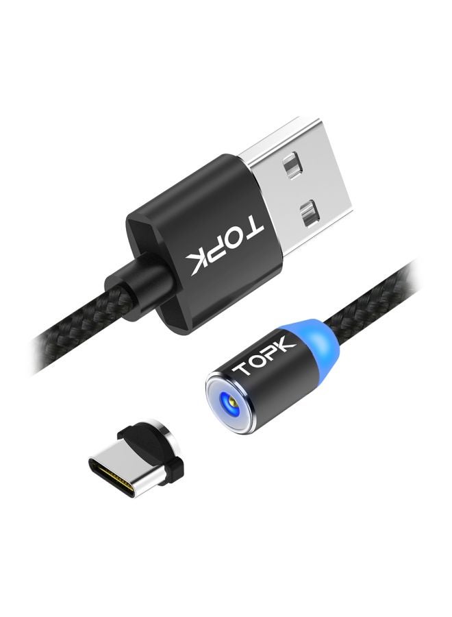 توبك كابل شحن ومزامنة بيانات نوع سي أسود - Image 1