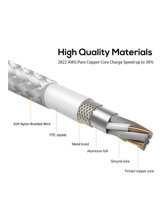 TOPK - Magnetic Type-C Charging Cable Silver - Image 1