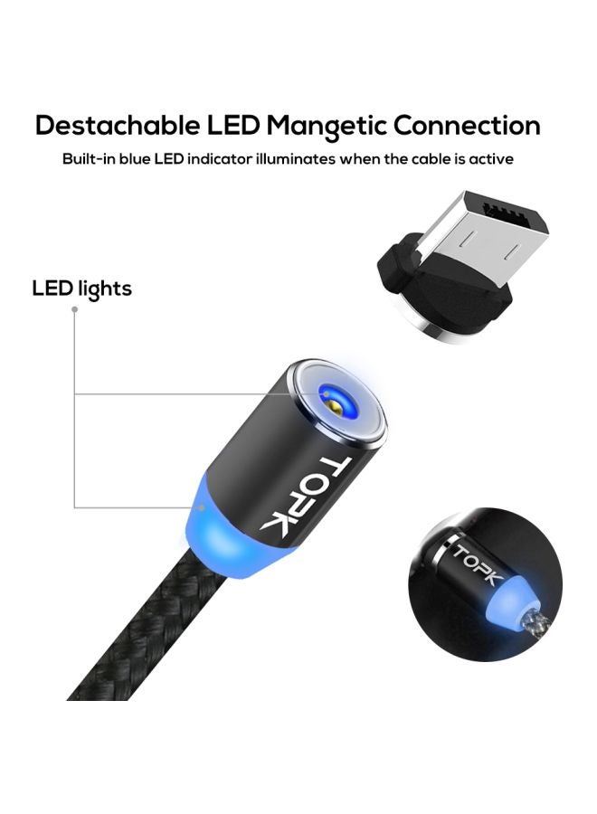 توبك كابل شحن مغناطيسي مايكرو USB أسود - Image 4