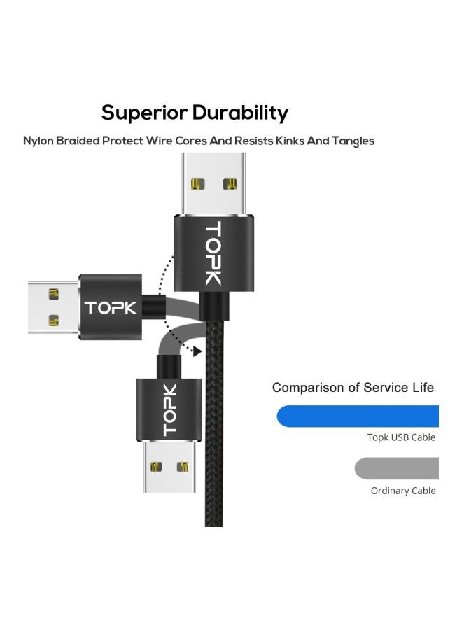توبك كابل شحن مغناطيسي مايكرو USB أسود - Image 3
