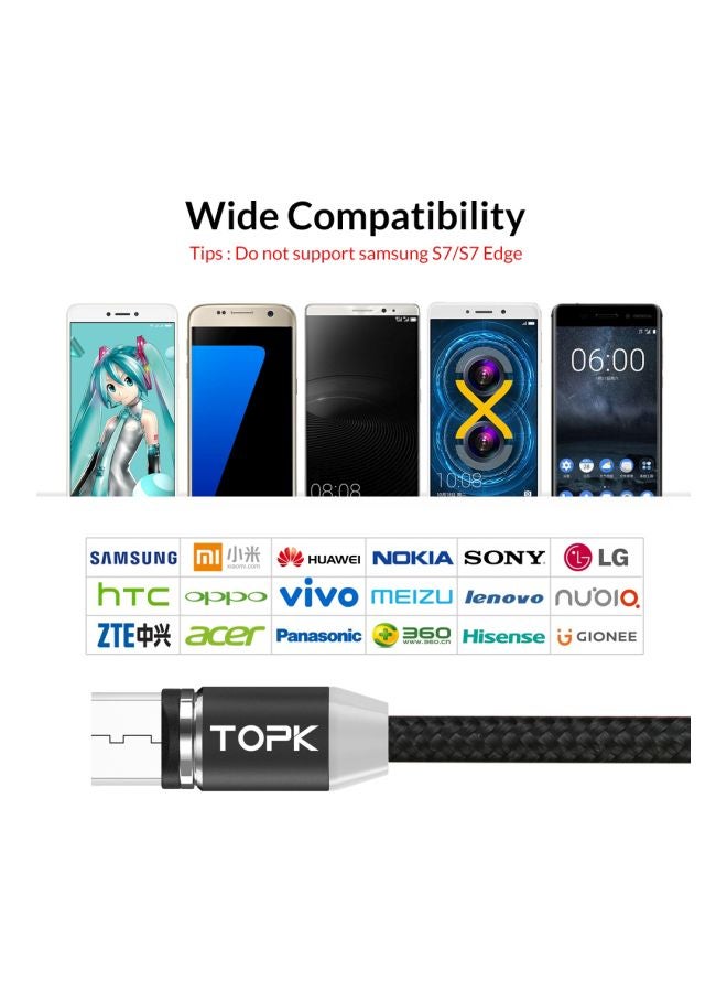 توبك كابل شحن مغناطيسي مايكرو USB أسود - Image 5