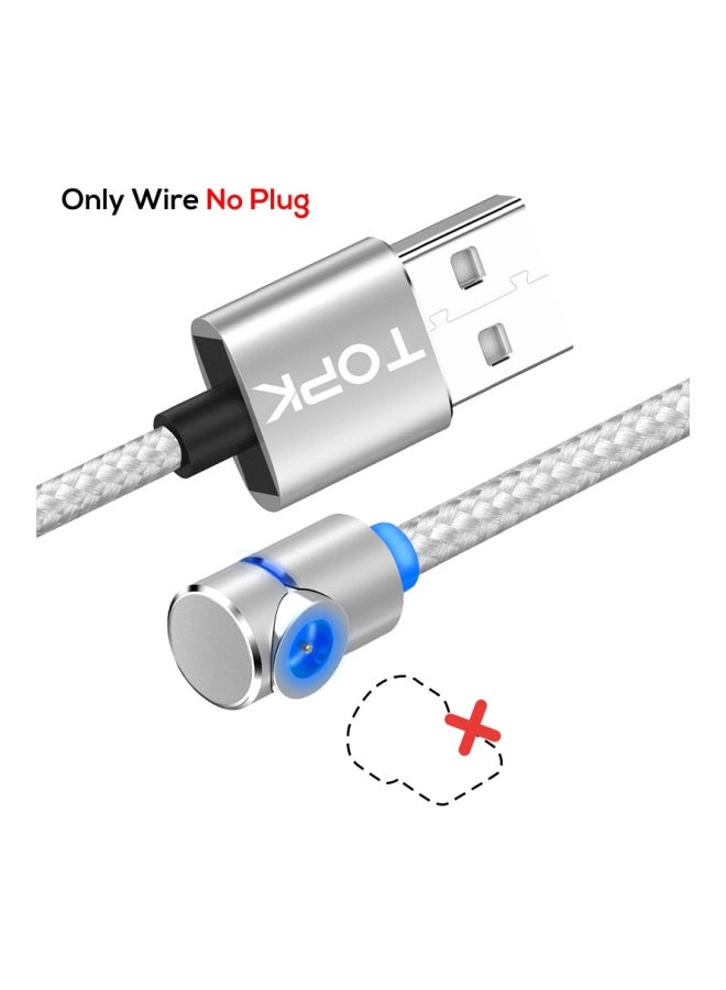 TOPK 90 Degree Elbow Magnetic Charging Cable Silver - Image 2