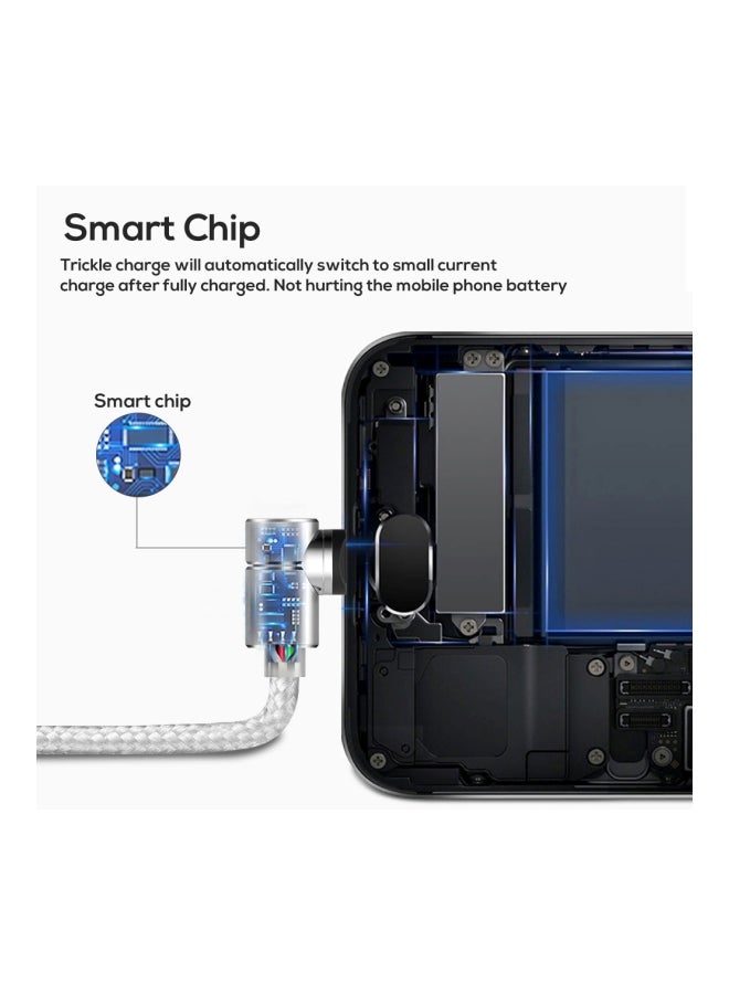 TOPK 90 Degree Elbow Magnetic Charging Cable Silver - Image 3