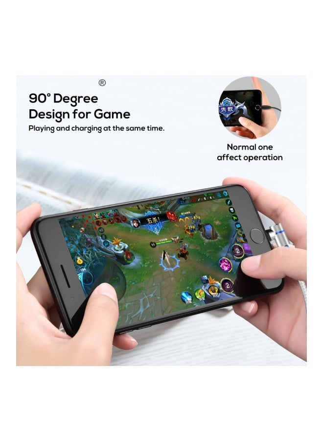 TOPK 90 Degree Elbow Magnetic Charging Cable Silver - Image 4