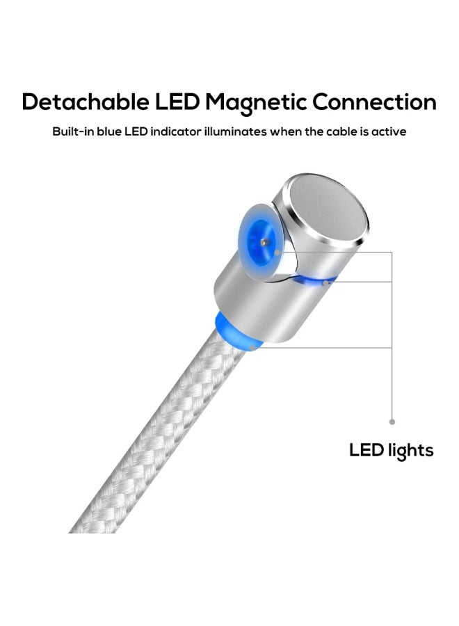 TOPK 90 Degree Elbow Magnetic Charging Cable Silver - Image 5