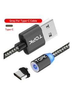 TOPK Type-C Magnetic Charging Cable With LED Indicator Grey  - Image 2