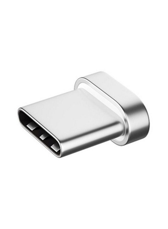 Type-C Magnetic Charging Cable Head Connecter Silver - Image 1