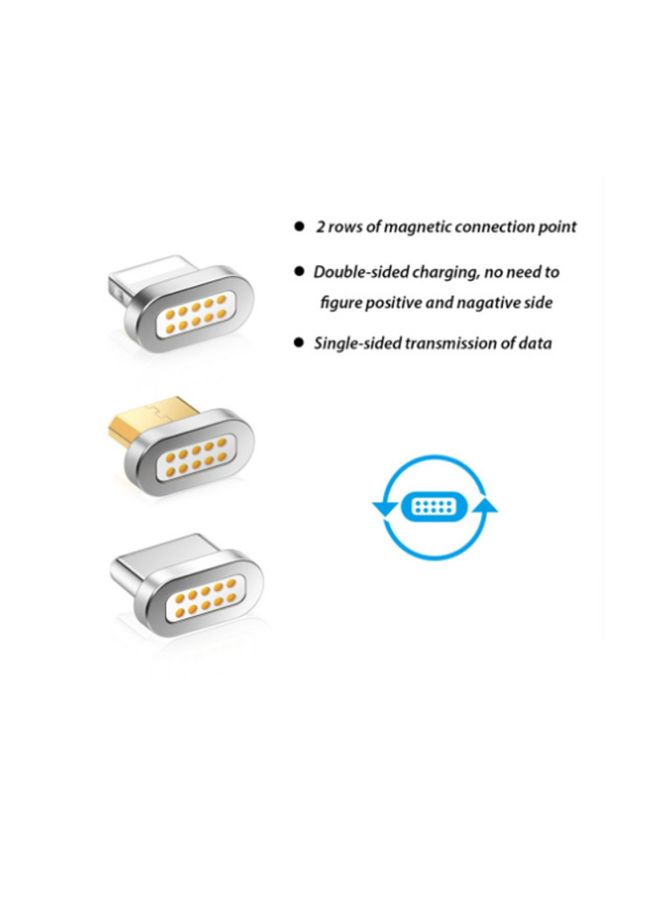Type-C Magnetic Charging Cable Head Connecter Silver - Image 3