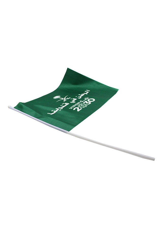 علم/راية لليوم الوطني للمملكة العربية السعودية من قماش النايلون أخضر 90سم  - Image 2