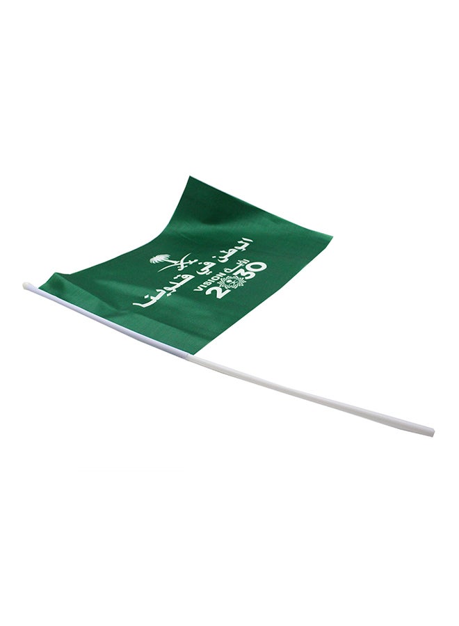 علم/راية لليوم الوطني للمملكة العربية السعودية من قماش النايلون 12 قطعة أخضر 60سم - Image 2