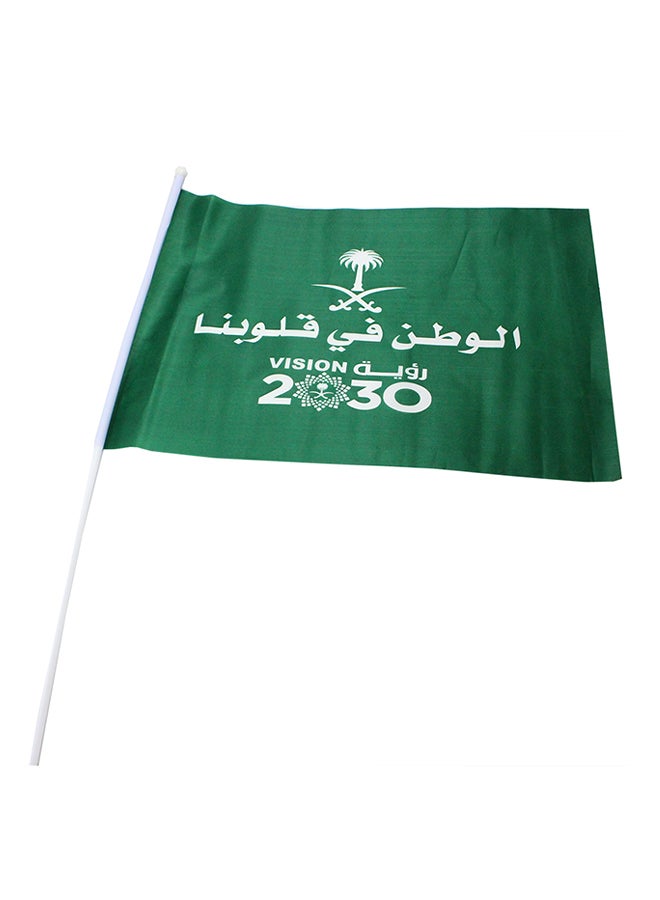 علم/راية لليوم الوطني للمملكة العربية السعودية من قماش النايلون 12 قطعة أخضر 60سم - Image 1