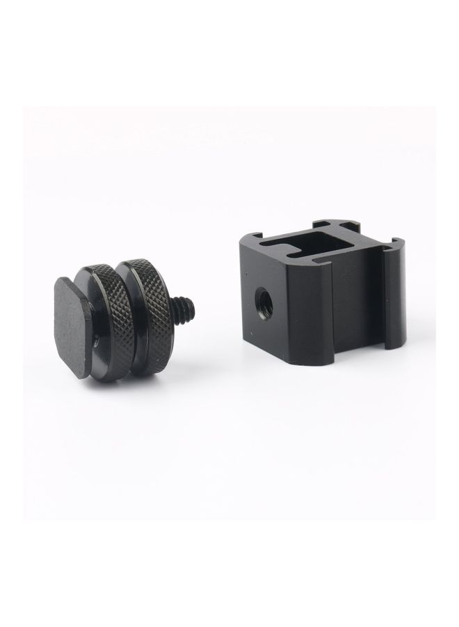 3-Head Hot Shoe Base With Double-Layer Screw Black  - Image 5