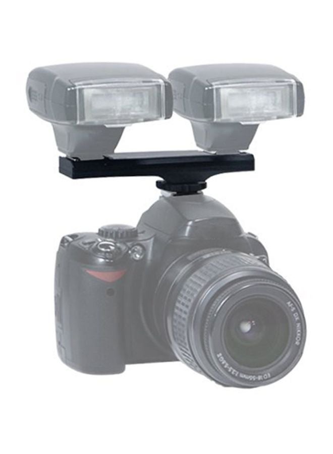 Dual Flashlight Bracket Splitter For Canon/DSLR/Camcorder Black  - Image 2