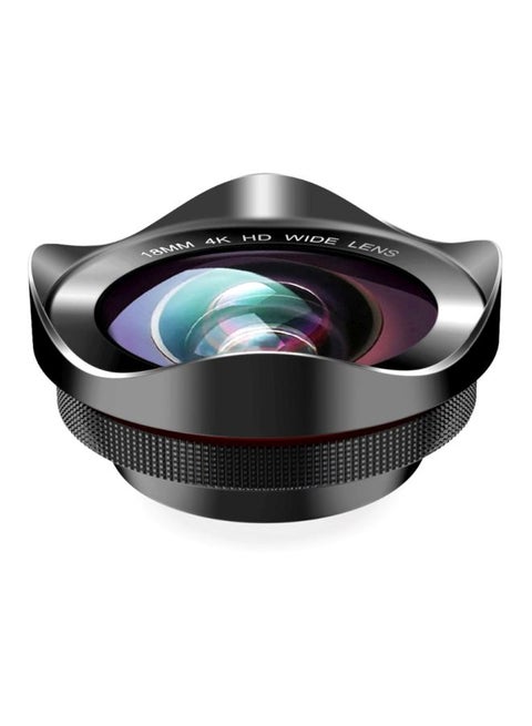 HD Wide Angle 18mm Camera Lens Black