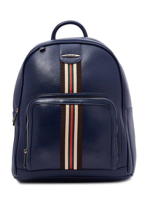 Faux Leather Fashion Backpack Blue