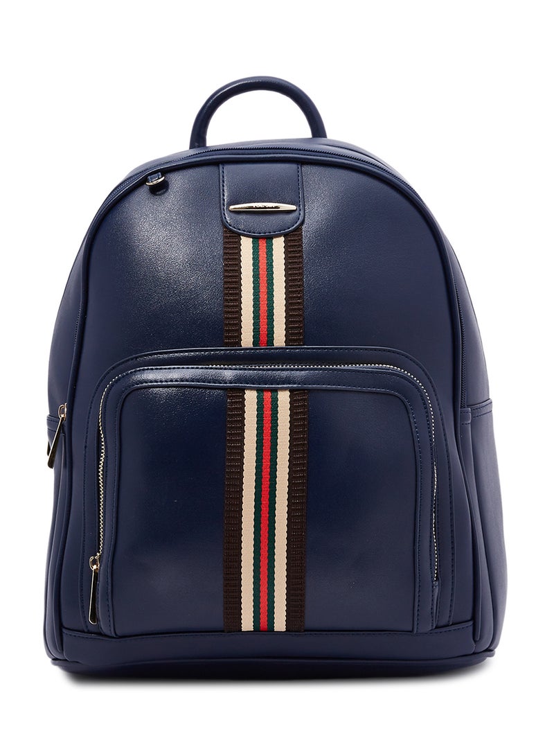 YUEJIN - Faux Leather Fashion Backpack Blue - Image 1