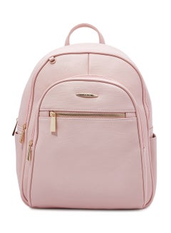 YUEJIN Faux Leather Fashion Backpack Pink  - Image 1