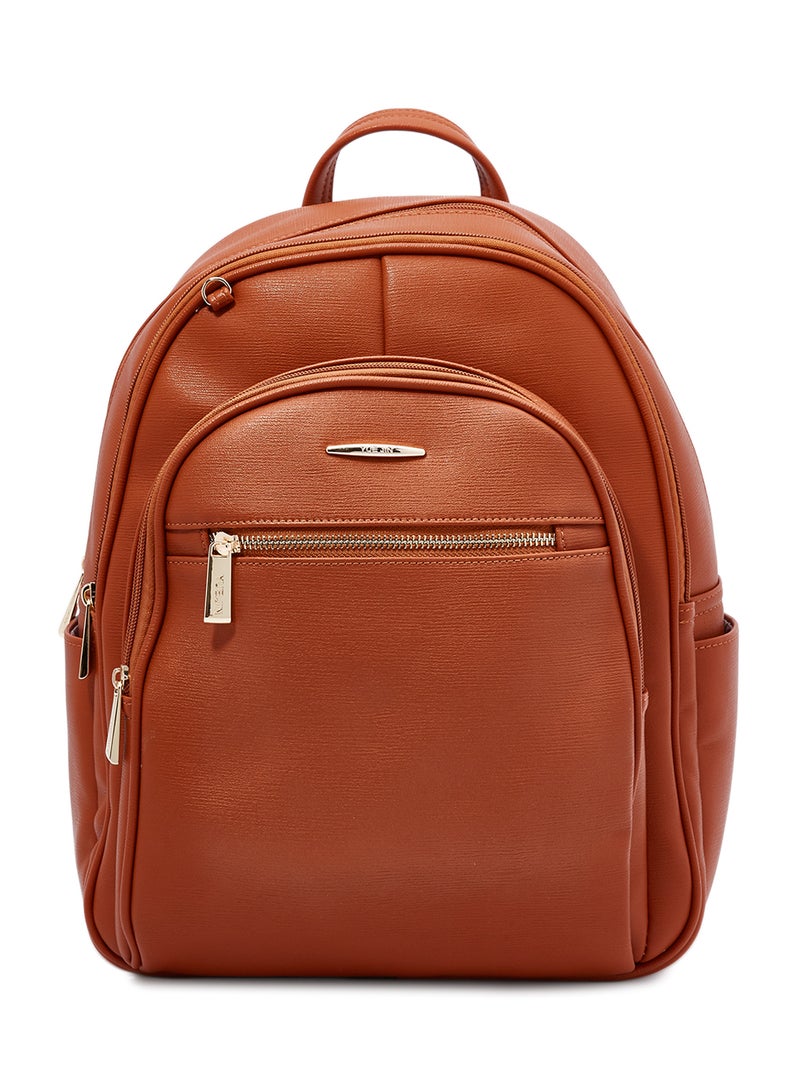 يويجين حقيبة ظهر عصرية من الجلد الصناعي بني - Image 1