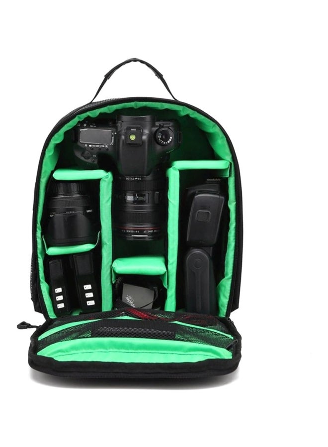 Generic Protective Camera Backpack For Canon Black/Green  - Image 2