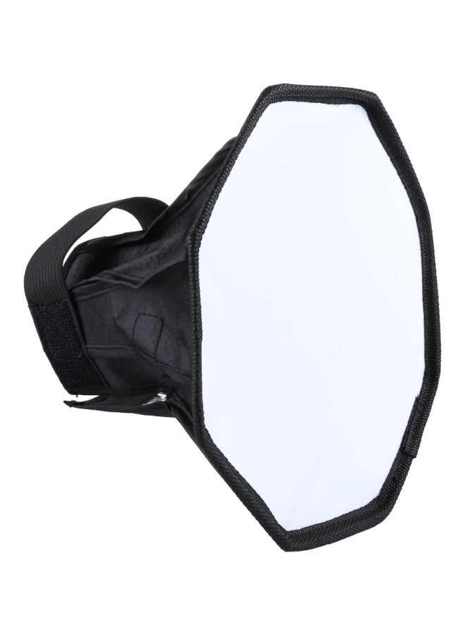 Octagonal Foldable Flash Diffuser Softbox 20cm Black/White
