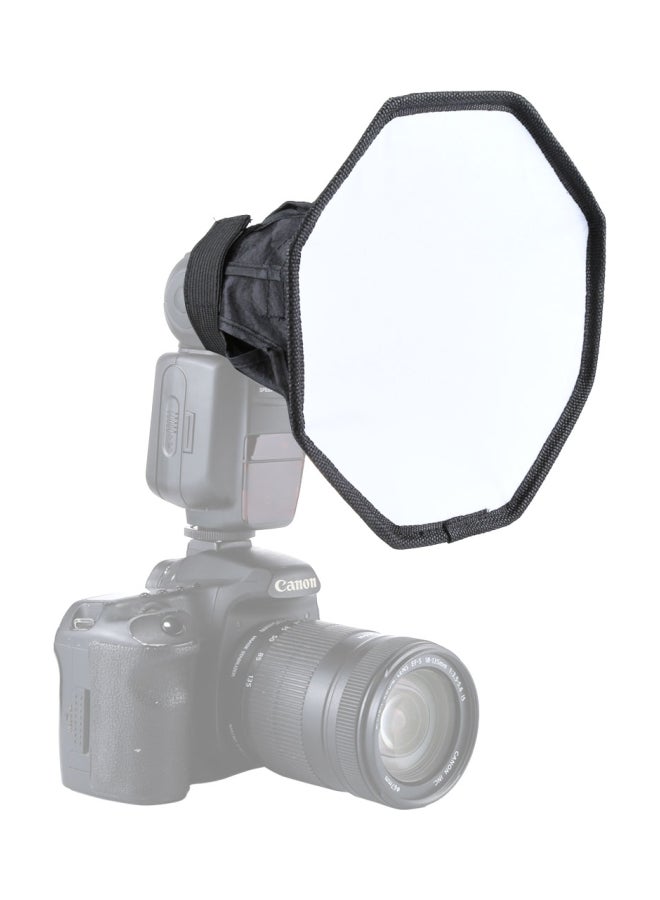 Octagonal Foldable Flash Diffuser Softbox 20cm Black/White