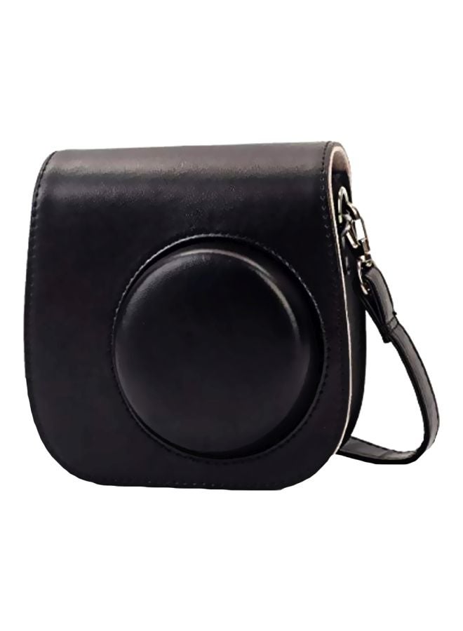 CAIUL PU Leather Case With Strap For Fujifilm Instax Mini9/Mini 8+/Mini 8 Black - Image 1