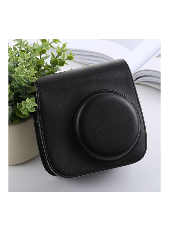 CAIUL PU Leather Case With Strap For Fujifilm Instax Mini9/Mini 8+/Mini 8 Black - Image 2