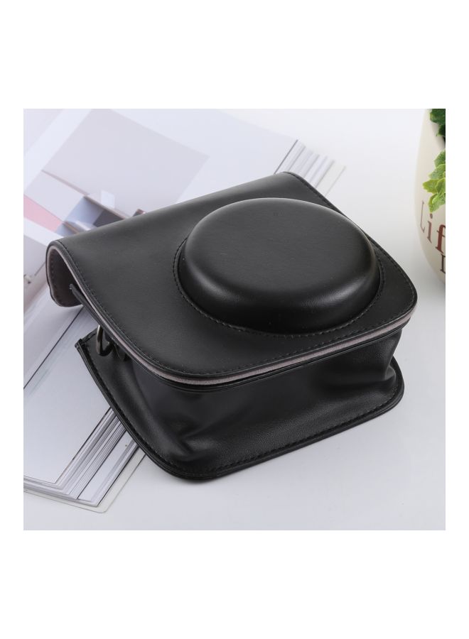 CAIUL PU Leather Case With Strap For Fujifilm Instax Mini9/Mini 8+/Mini 8 Black - Image 3