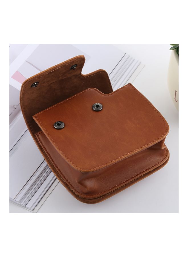 CAIUL PU Leather Case With Strap For Fujifilm Instax Mini9/Mini 8+/Mini 8 Brown - Image 4
