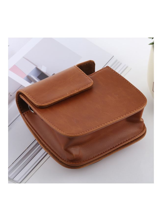 CAIUL PU Leather Case With Strap For Fujifilm Instax Mini9/Mini 8+/Mini 8 Brown - Image 5