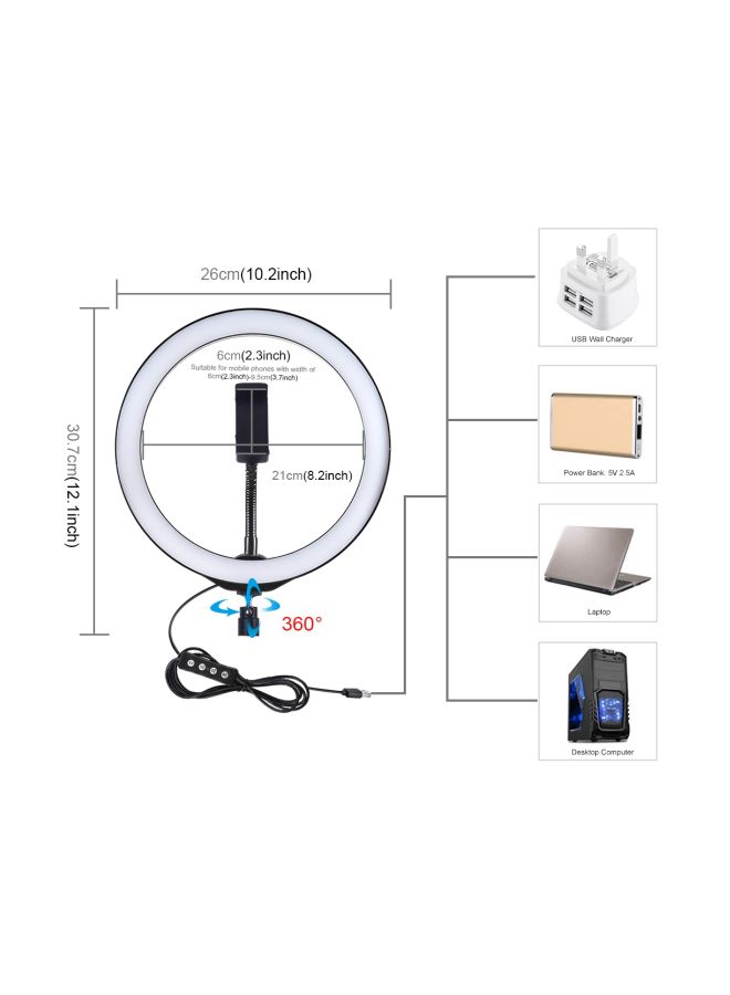 PULUZ Vlogging Ring Light With Tripod Stand White  - Image 3