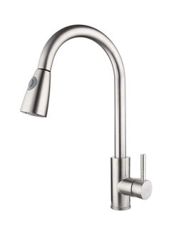 Pull Out Kitchen Faucets With 2 Spray Modes Silver