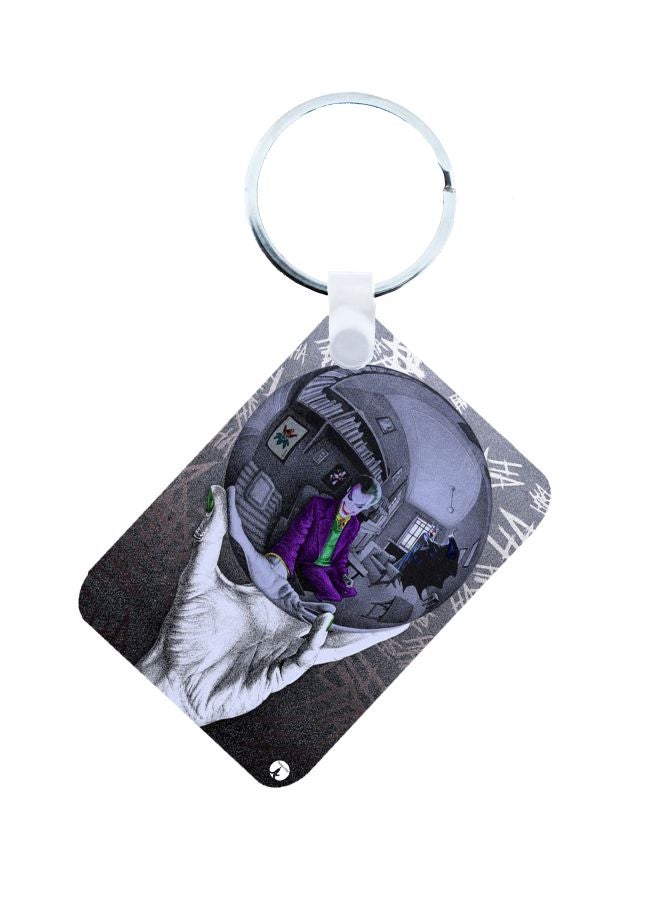 بي بي سلسلة مفاتيح بطبعة الجوكر أزرق / أسود / أبيض