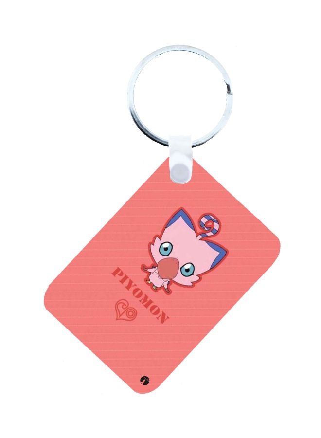BP Anime Digimon Printed Keychain Pink