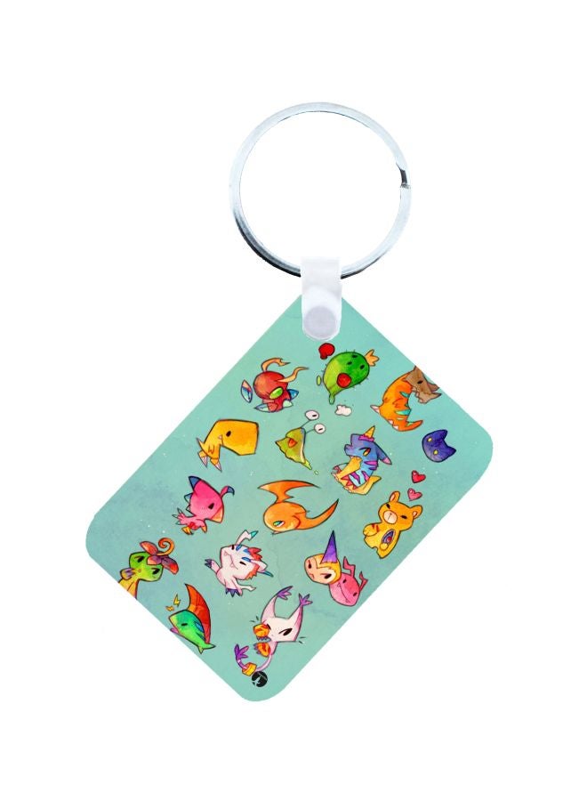 BP Anime Digimon Printed Keychain Multicolour